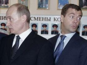 Владимир Путин и Дмитрий Медведев. Фото: с сайта yahoo.com