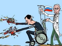 Асад и Путин (карикатура). Фото: cartoons.arte.tv