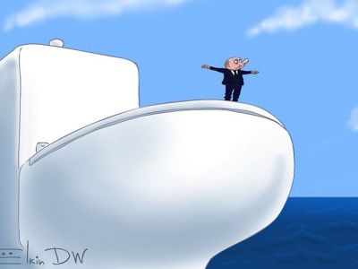 Путин и "унитазный скандал". Карикатура С.Елкина: dw.com