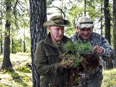 Путин и Шойгу на отдыхе, август 2018. Фото: ТАСС