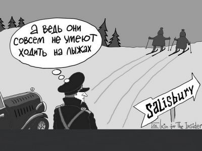 Штирлиц, "Петров" и "Боширов". Карикатура С.Елкина: theins.ru