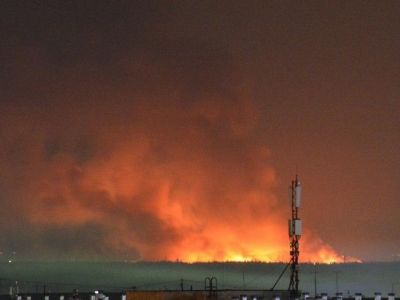 Пожар в Иркутской колонии.  Фото: Baza