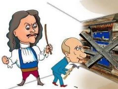 "Зачем окно в Европу заколотил?" Карикатура: forum.pravda.com.ua