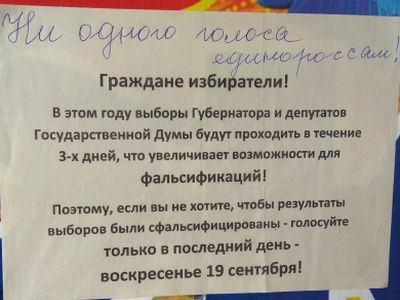 Листовки против фальсификаций. Фото: Александр Воронин, Каспаров.Ru