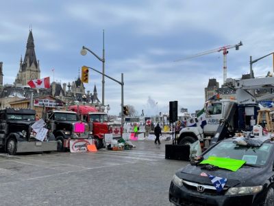 Протесты дальнобойщиков в Оттаве. Фото: Josh Pringle/CTV News Ottawa