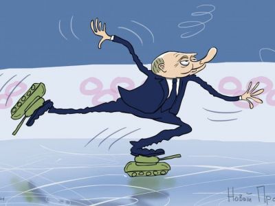 Танец с танками. Карикатура С.Елкина: newprospect.ru